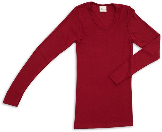 Damen-Shirt langarm Wolle/Seide